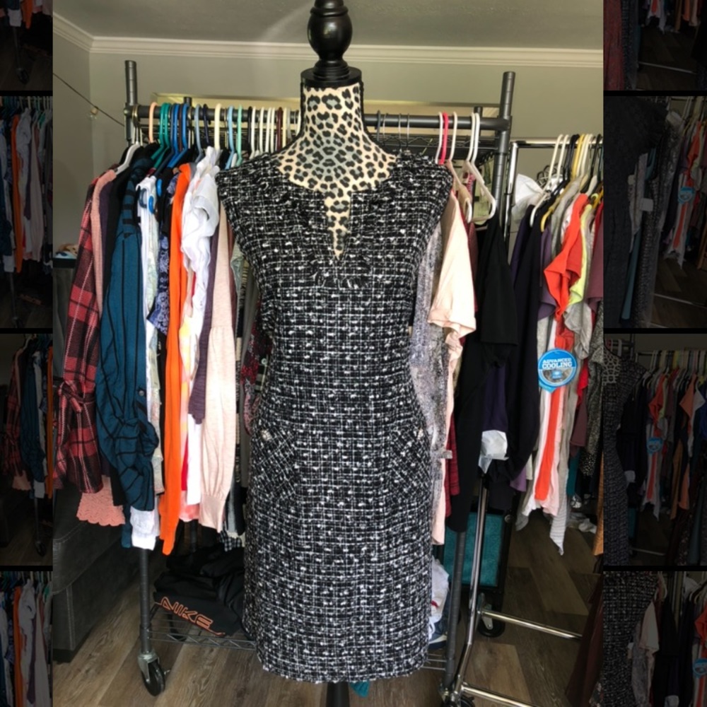 Karl Lagerfeld black white and silver dress